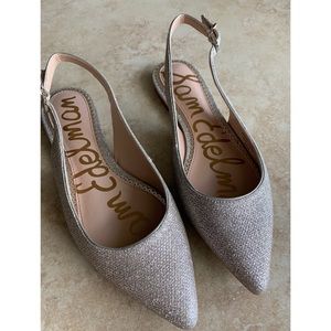 *NWOT* Sam Edelman Sparkle Slingback Silver Flats